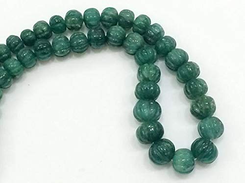 Beads Gemstone 1 Strand Natural Emerald Melon Beads, Emerald Beryl Beads, Emerald Beryl Faceted, Emerald Necklace, 7mm - 11mm 10 Inch Long Long Code-HIGH-17003