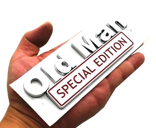 1pack Big Old Man Special Edition Emblems 3D Badge Decal Car Truck Replacement Compatible with Universal Vehicle Truck SUV Decal Sticker Strong Adhesive 5.9 inch Long (Chrome Red)