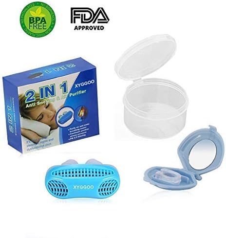 XYGGOO Anti Snoring Devices,Upgrade Anti Snoring Treatment,2 Pack Snore Stopper Device Chin Strap Nose Vent Aids Air Purifier for Women Men Snoring Noise Canceling Breathing Aid for Comfortable Sleep