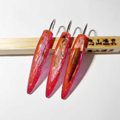 弓角ルアー 8〜8.5cm 鳥山漁具 トローリングルアー 縦流れ蛍光ピンクブラック入り 3個 サワラ・近海青物に!