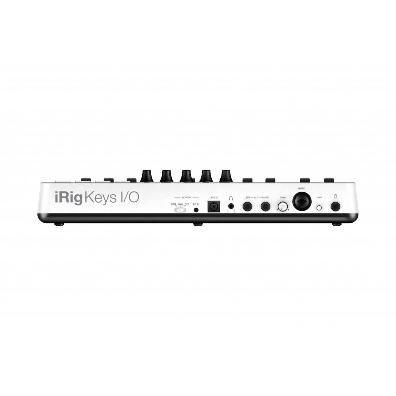 IK Multimedia iRig Keys I/O MIDI 25 Tastiera MIDI, Tastiera Piano Portatile per Mac, iPhone e iPad, 25 Tasti, 8 Pad, Stazione di Produzione Musicale, Software e Applicazioni Inclusi, Nero/Bianco