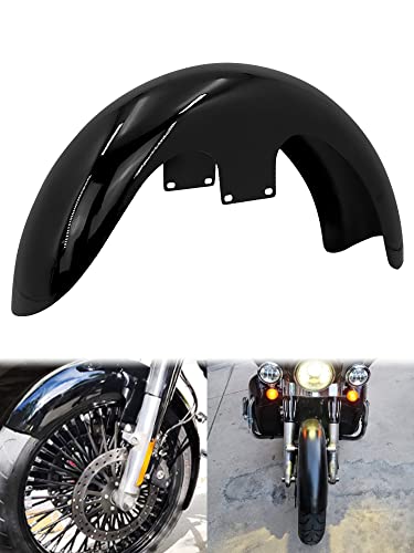 Image of 21-Inch Front Fender Fit for Harley Touring 1996-2023 | Gloss Black Front Mudguard for 130 /R21 Tires, Fits Road King, Road Glide, Street Glide, Electra Glide and Custom Baggers