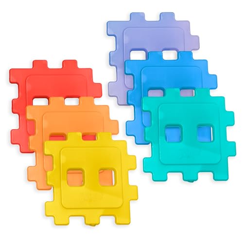 Cool Coolers by Fit & Fresh Kids Puzzle Shaped Lunch Box Ice Packs, Ice Packs for Lunch Bags and Coolers, Lunch Freeze Blocks Reusable, Multicolored, Puzzle, 6PK by Fit & Fresh - Used condition - CA$18.92