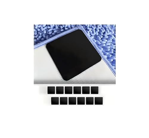 12 Stück Teppichstopper Antirutschpads – Doppelseitige Eppich Antirutsch Pads selbstklebend, Teppich Rutschstopp für Eckenfixierung auf Fliesen, Parkett & Laminat, Wiederverwendbare, 10 x10 cm