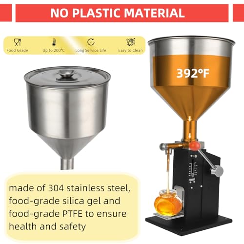Manual Paste Liquid Filling Machine, Adjustable 5-50ml Bottle Filler A03 Pro, Bottle Filling Machine with 10L for Filling Paste/Cream/Cosmetic/Perfume/Drink//Shampoo/Lip Gloss