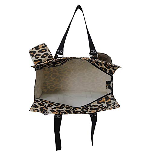 NGIL Utility Water Resistant Tote Bag, Top Zipper Closure, Perfect Gifts for Working Women, Nurses, Gym bag (Wild Leopard-black)4