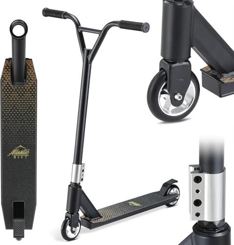 SPORTANA® Premium Aluminium Stunt Scooter with 100mm Aluminium Wheels | 360° Spin Y-Handlebar | For Children & Adults | ABEC 9 Bearings | High Grip Non-Slip Deck | Trick Kick City Scooter | Eldorado