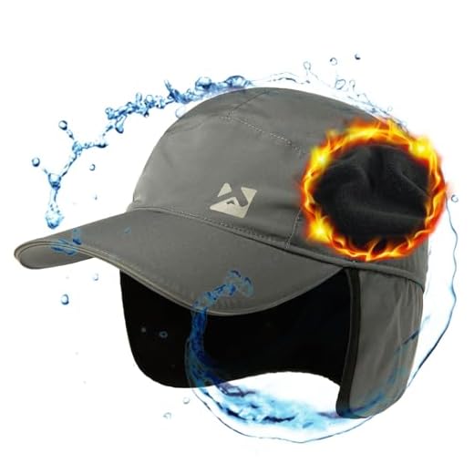 Oversized XL/XXL Men Women Gray Waterproof Winter Baseball Cap Fleece Lined Earflap Trapper Hat for Cold Weather Extra Large Big Heads X-Large