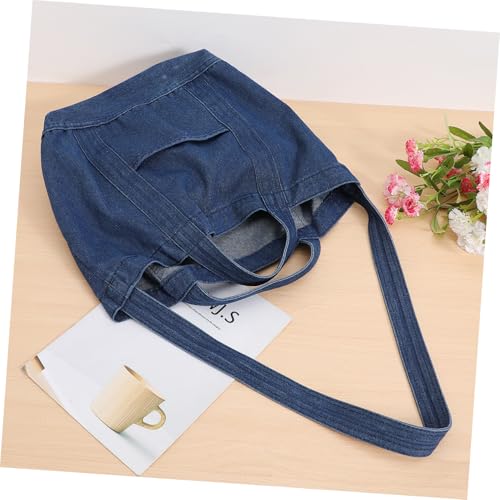 Retro Denim Fabric Crossbody Bag Large Capacity Lightweight Shoulder Purse for Women Stylish Vintage Tote Handbag4