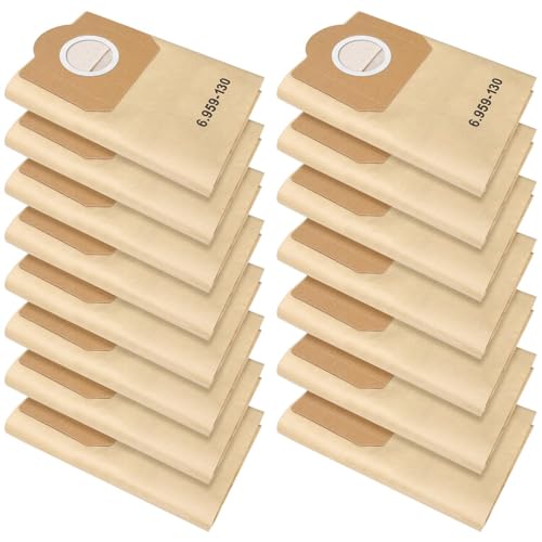 Inwee 15 Bolsas de Filtro de Papel para Aspiradoras Karcher 6.959-130.0,para bolsas aspiradora Karcher WD3 WD3P MV3 MV3P Premium,Bolsas de Filtro de Papel de Repuesto para Aspiradora en Seco y Húmedo