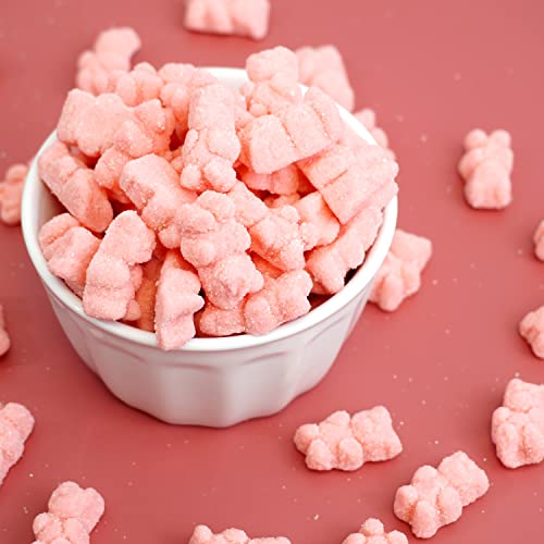Pink Gummy Bears Sugared, 2.2 Pound Bag, Pink Candy Strawberry Flavored, The Hampton Popcorn & Candy Company