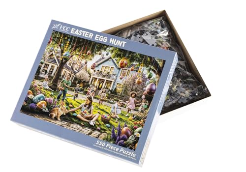 Vermont Christmas Company Easter Egg Hunt Rompecabezas de 550 piezas - Piezas grandes - Completamente entrelazadas y con formas aleatorias - 24" x 18" miniatura 4