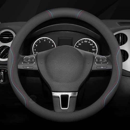 Steering Wheel Cover for Range Rover Sport 2010-2013(Without Computer Box,Light Square), Leather Breathable Anti-Slip Elastic Car Steering Wheel Protector Interior Accessories
