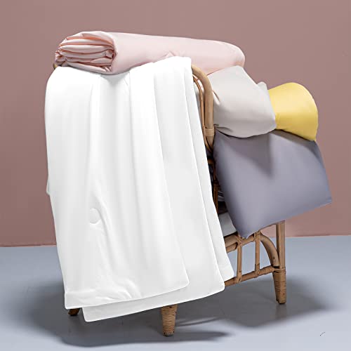 Image of LLanCL Cooling Blankets for Hot Sleepers - Cool Like Ice Cream Lightweight Blanket for Summer with Double Side Cold, Cooling Comforter, Quilt, Fabric for Bed (Queen Size 79 inch x 91 inch White)