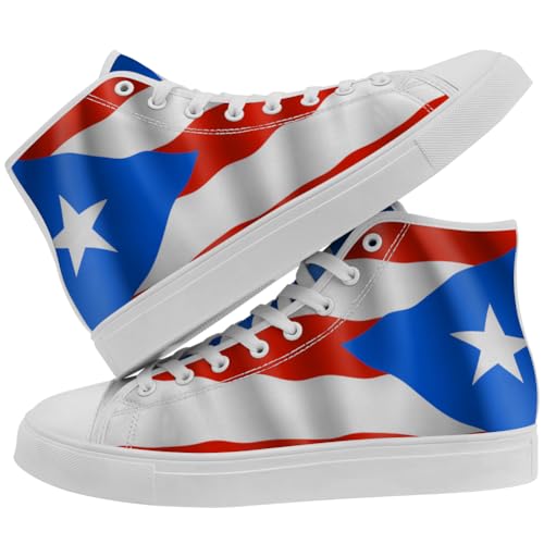 Men's Women's Puerto Rico Flag Shoes High Top Shoes High Top Canvas Sneakers3