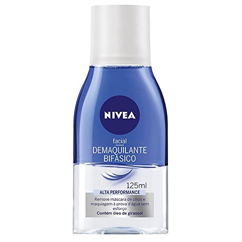 NIVEA Demaquilante Bifásico 125ml, Remove Maquiagem à Prova D'água, Protege Cílios, Gentil com a Pele