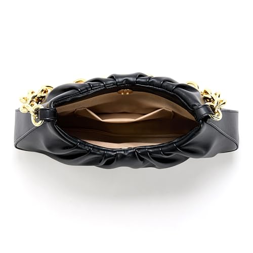 Preelyxir Small Leather Dumpling Shoulder Bag for Women,Cute Hobo Purses and Handbags,Gold Chain Evening Clutch Purses(black) by Preelyxir - Used condition - Image 8