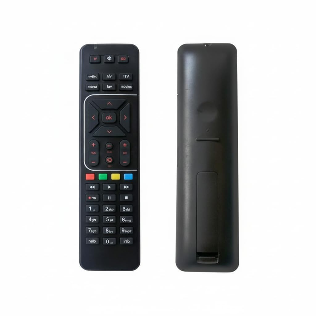 Airtel DTH Remote Original Compatible (Come with 2 AAA Batteries), Black