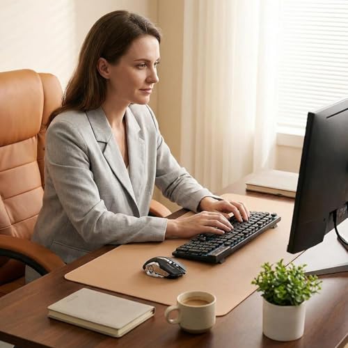 PIPRE Desk Mat 22 x 30 cm Khaki - Enhances Any Workplace, Protects Against Scratches & Stains, Ideal as a Mouse Pad & Desk Mat - Non-slip, Water-Repellent & Durable