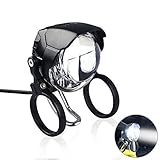 Electric Bicycle LED Headlight and Taillight 12-80V Super Bright Built-in Horn Electric Bike Headlight with Switch (Bulb 3 (Headlight))