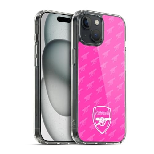 Coque en Gel Arsenal FC pour iPhone 15 Rose avec Protection Militaire Compatible MagSafe