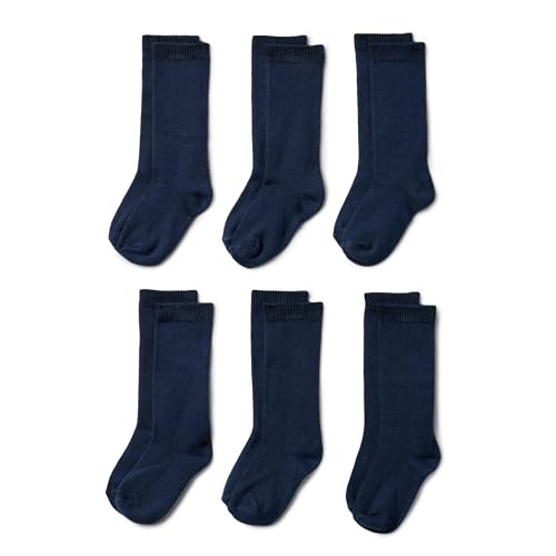 Amazon Essentials Mädchen Einheitliche Kniestrümpfe 6 Paar Marineblau M (4-8 Jahre)