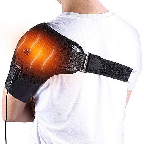 Heated Shoulder Wrap Brace, Adjustable Shoulder Heating Pads With Extension Belt For Rotator Cuff, Frozen Shoulder, Shoulder Dislocation And Muscles Pain Relief #TOP17