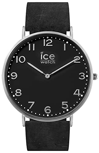 ICE-WATCH - City Barrow - Montre Noire pour Femme avec Bracelet en Cuir + Bracelet Nylon supplémentaire - 001373 (Small)
