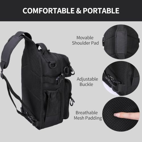 Image of Fishing Backpack with Rod Holder, Fishing Tackle Bag