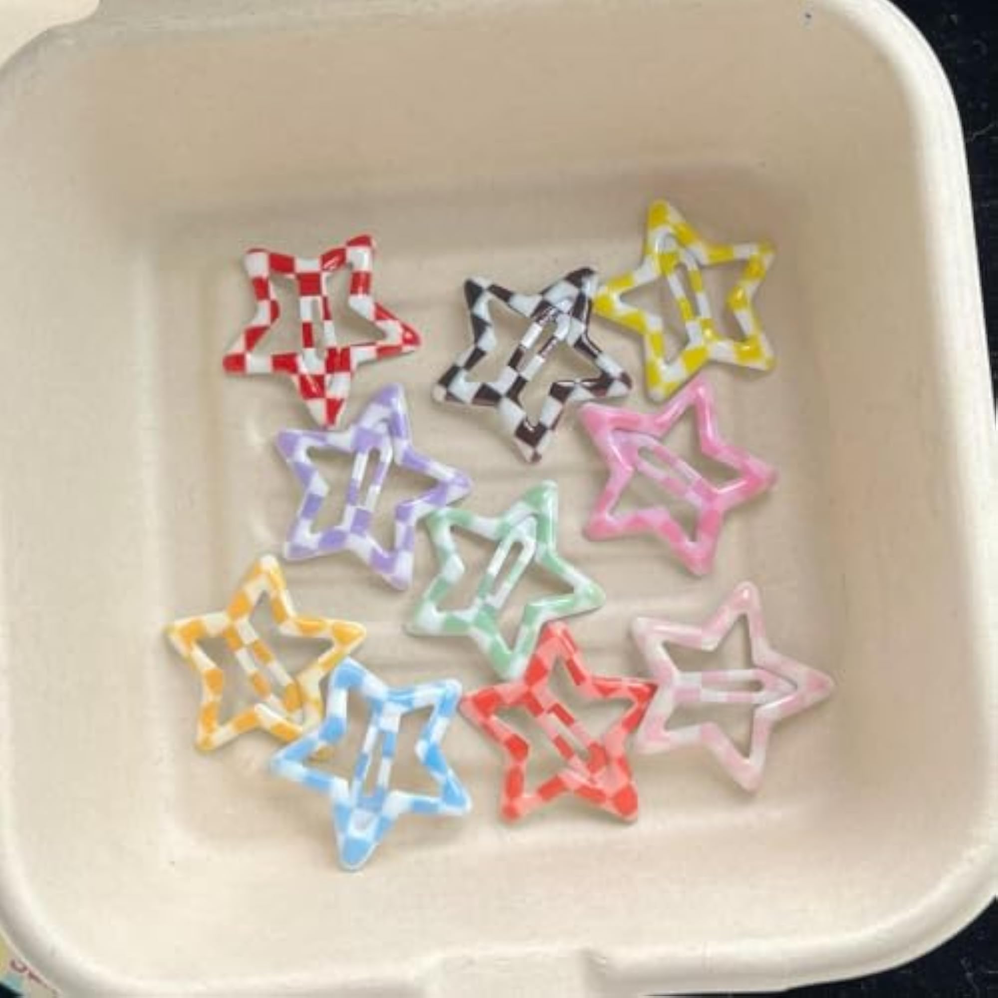 Colorful Check Style Star Hair Clips Set