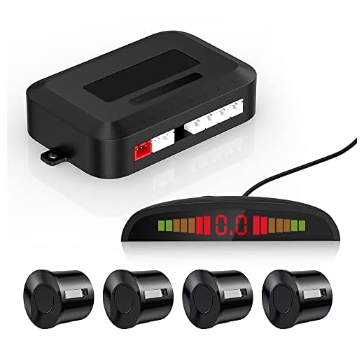 Cocar Noir Voiture Radar de Recul LED Parking Beep & park Assist Système avec Distance Affichage Rétro Aide au Parcage + 4 Capteurs