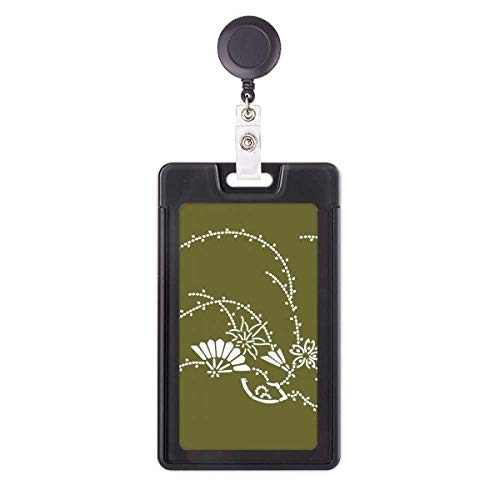 Porte-badge rétractable anti-perte fleur verte culture japonaise