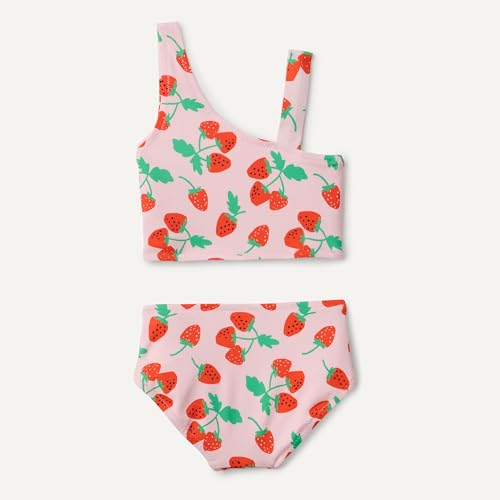 Image of Amazon Essentials Girls' One Shoulder Two-Piece Bikini Swim Set, Slim Fit
