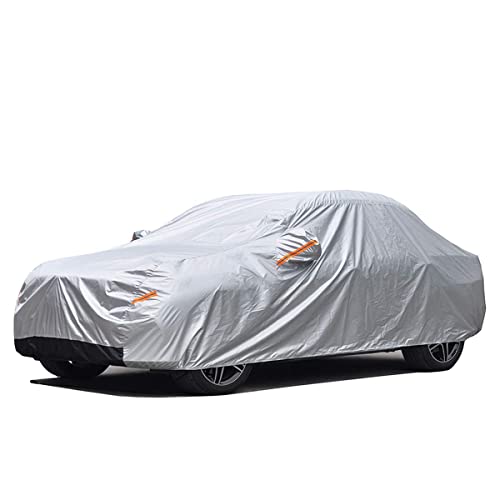 Image of GUNHYI Car Cover for Automobiles Waterproof All Weather, Suitable for Toyota Corolla /Prius, Nissan Sentra, Kia Forte, vw Jetta, Hyundai Elantra, Mitsubishi Eclipse etc (Length 176-184 Inch)