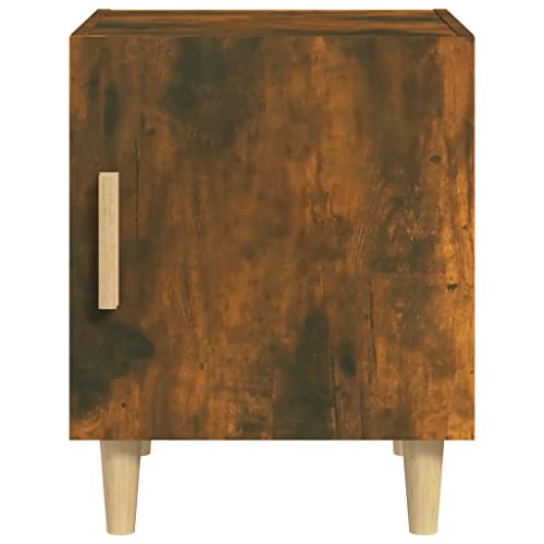Table de chevet chêne fumé lot de 2 meuble de nuit 40x40x50 cm - 5