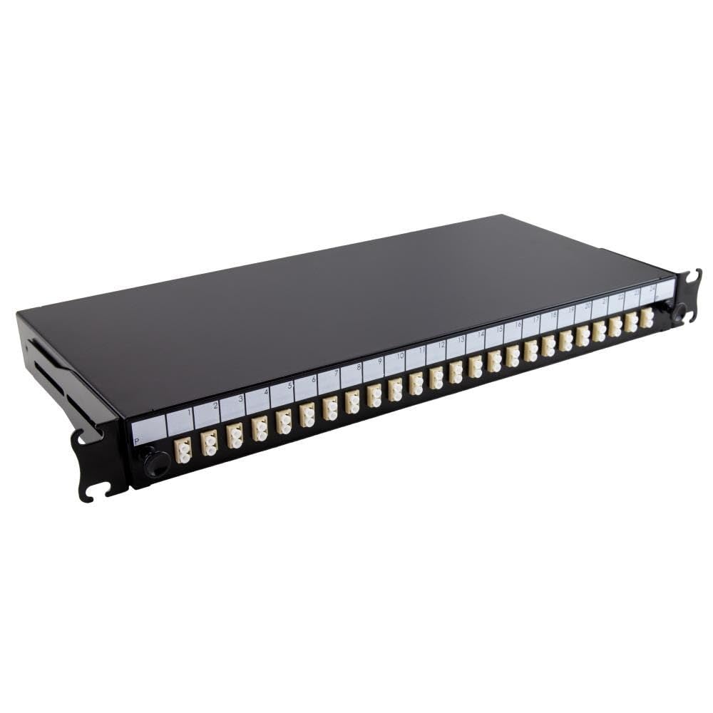 Fibre Optic Patch Panel 48 Port with 24 x LC Duplex MM Modules Adapter 48 Fibres