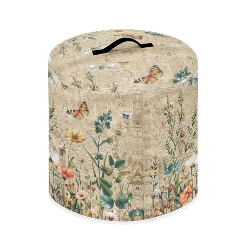 Image of Cozeyat Art Butterfly Leaves Pressure Cooker Cover, Kitchen Appliance Dust Cover, Rice Cooker Protective Cover with Pocket, Suitable for Air Fryer Cover, Toaster Cover, Oven Cover