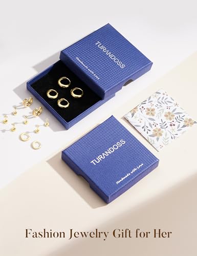 Turandoss 7 Pairs Gold Earrings for Women Hypoallergenic - image 7