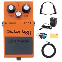 Boss DS-1 Distortion Bundle with Gearlux Power Supply, Instrument Cable, Patch Cable, Picks, and Austin Bazaar Polishing Cloth - Les Beatles, Paul McCartney, John Lennon, RIngo Starr, George Harrison