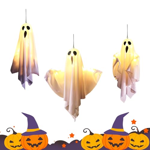 Juego de 3 luces de ambiente para jardín y decoración de otoño para terraza