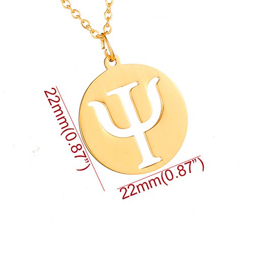 AOCHEE Psi Symbol Necklace Greek Letter Necklace Psi Pendant Necklace Medical Sign Jewelry2