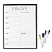 EAST-WEST Trading Magnetisches Whiteboard Menü-Plan - Einkaufsliste - einfach zu beschreiben und wegzuwischen mit starkem Magnet - Flexibles Magnetboard inklusive 4 farbige abwischbare Stifte