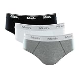 Kit 3 Cuecas Slip Alg Elast , Mash, Masculino, Preto/Branco/Cinza Mescla, G