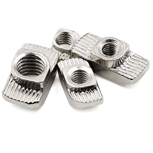 50pcs 4040 series m8 t nuts t slot nut hammer head fastener nut nickel plated carbon steel nut for aluminum profile4040 series m8