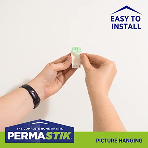 Image of PermaStik Picture Hanging Kit Includes Removable Adhesive Hooks, 9 Small, White