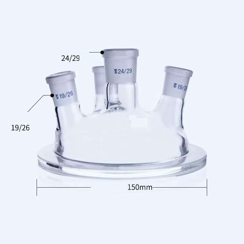 Kolba ze szkła borokrzemowego o wysokiej zawartośc Reaktor z czteroszyjną kolbą ze szkła borokrzemianowego, 500/1000/2000 mL do laboratorium(500ml 24x19x3)