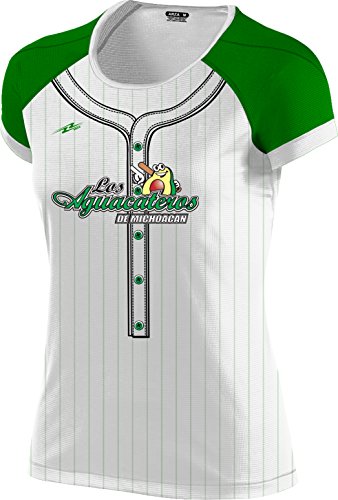 Los Aguacateros de Michoacan Women Jersey Slim Fit (Large) White/Green