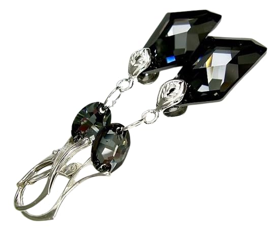 Boucles d'oreilles longues argent 925 et Crystals, le cadeau mémorable