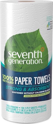 Image of Seventh Generation Paper Towels, 100% Recycled Paper, 2-ply, 1 Roll (Packaging May Vary)