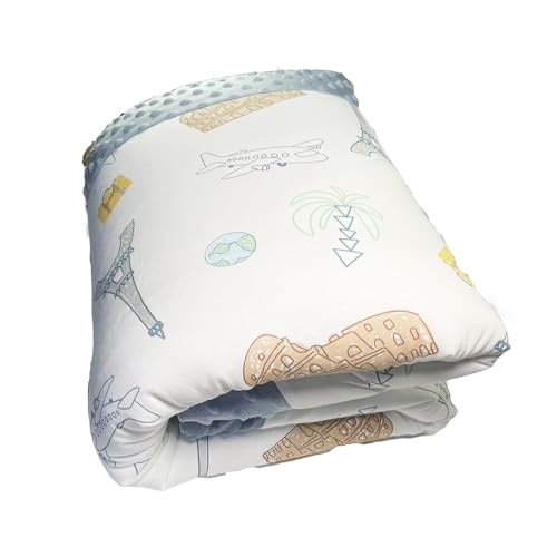 Image of Cuite Pumpkin Baby Toddler Crib Comforter, 45 inch x 57 inch Lightweight Kid Down Alternative Comforter,Cotton Baby Blanket with Mink Dots Design,Warm Thick Baby Quilted Blanket for Crib Bed
